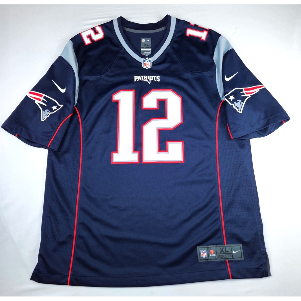 Nike New England Patriots Tom Brady 12 On Field Jersey Mens XL Navy Blue NFL - Picture 1 of 11